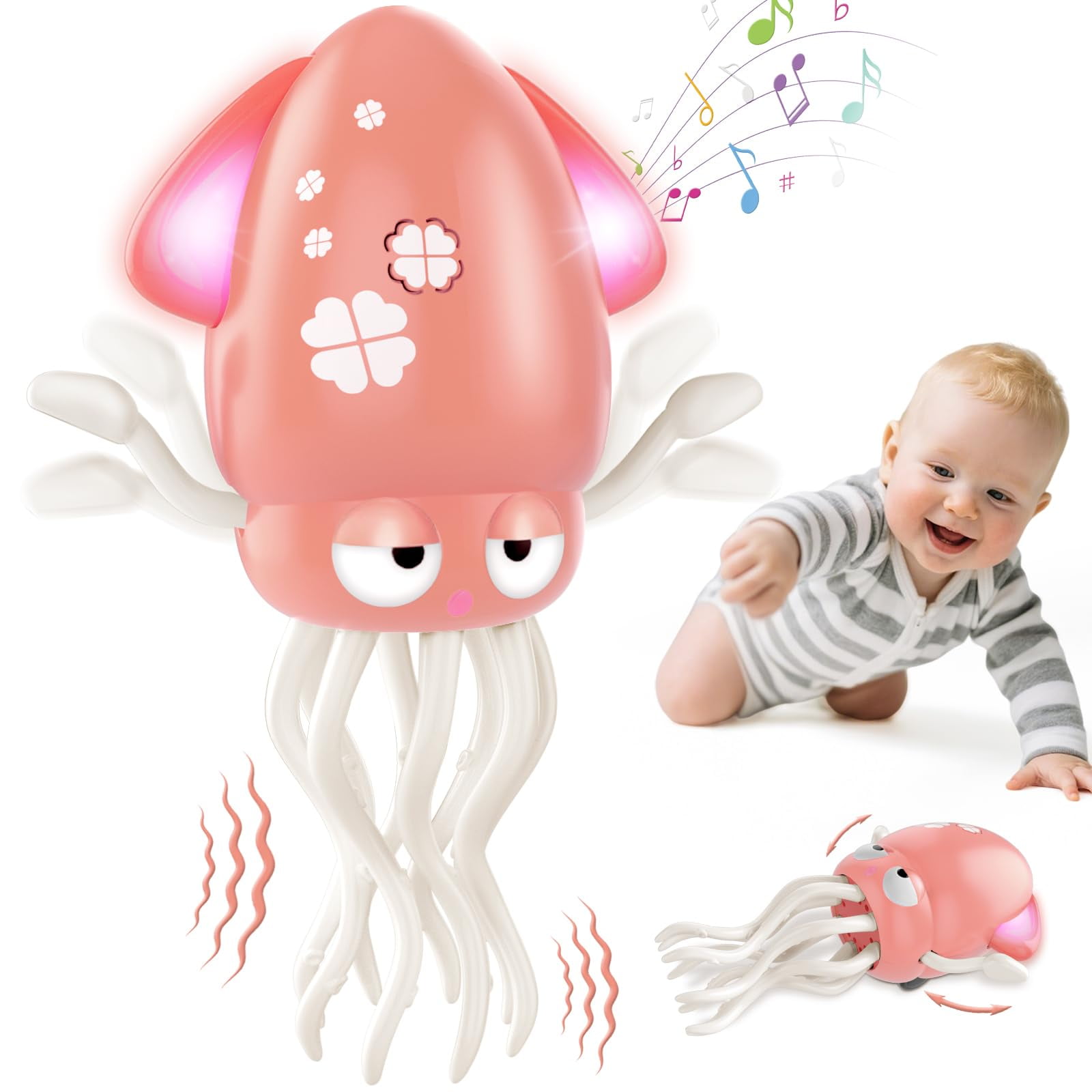 Pulpo Bailando Para Bebés Aotibo, De 12 A 18 Meses, Con Luz Y Música