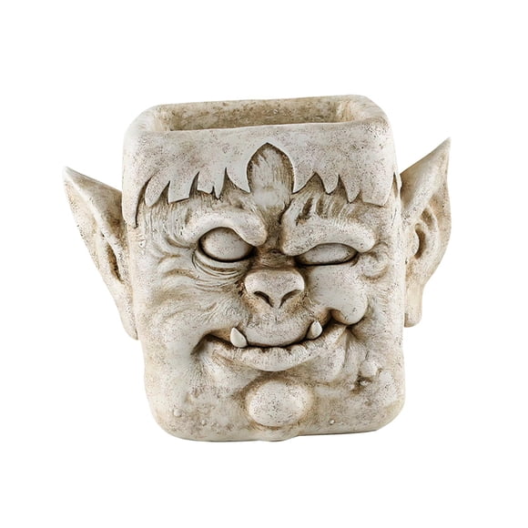 Divertida Cabeza Cara Estatua Maceta Maceta Poliresina Para Decorar La Entrada Vampiro