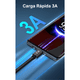 thumbnail image 2 of Cable USB tipo c a tipo c 2m carga rápida 60w datos Negro, 2 of 3