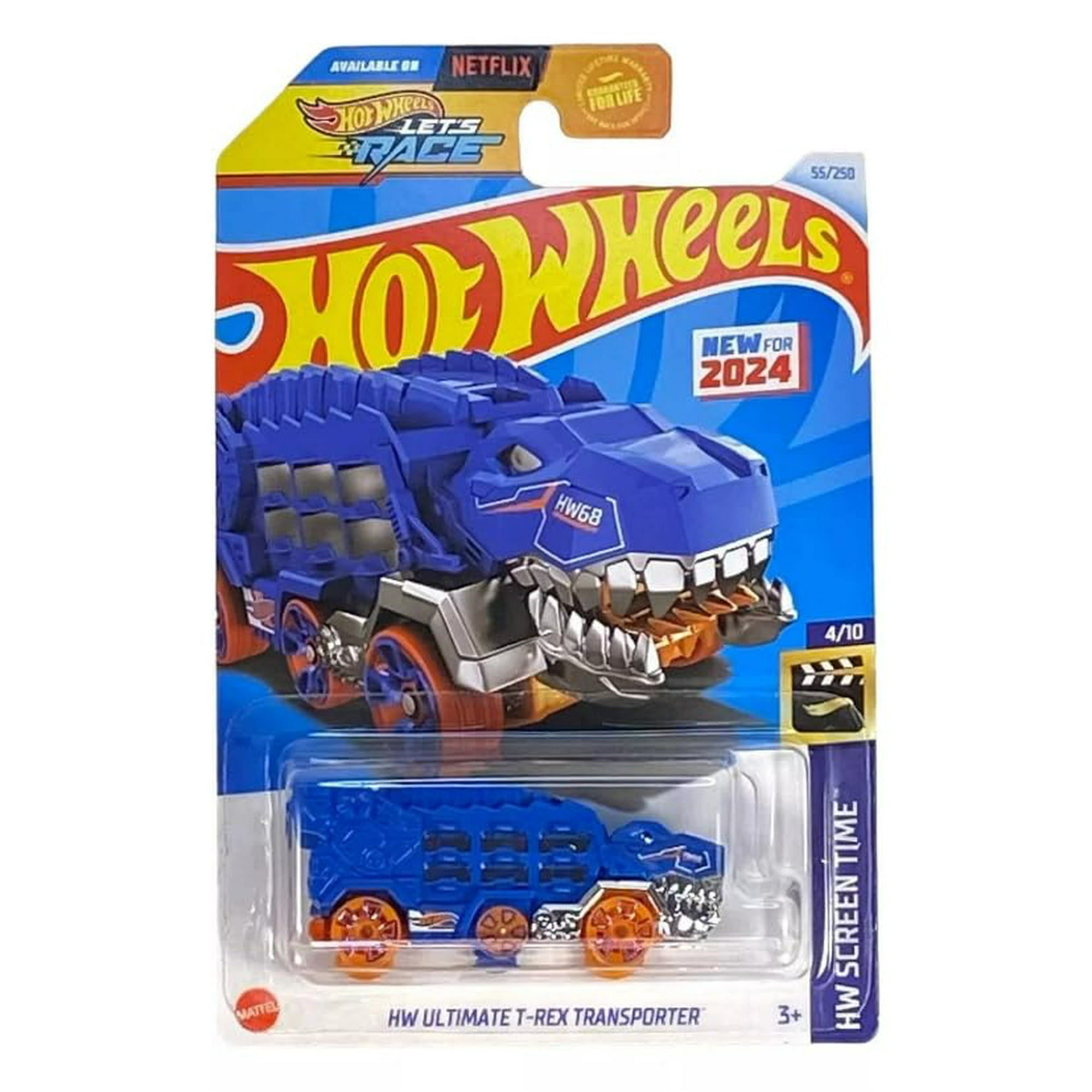 Playset Hot Wheels Ultimate T-rex Transporter De Color Azul