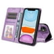 thumbnail image 3 of Funda tipo cartera FOXDOCK para iPhone 11 Pro Max , diseño girasol en relieve, cuero PU, cierre magnético, soporte y tarjetero, 3 of 5