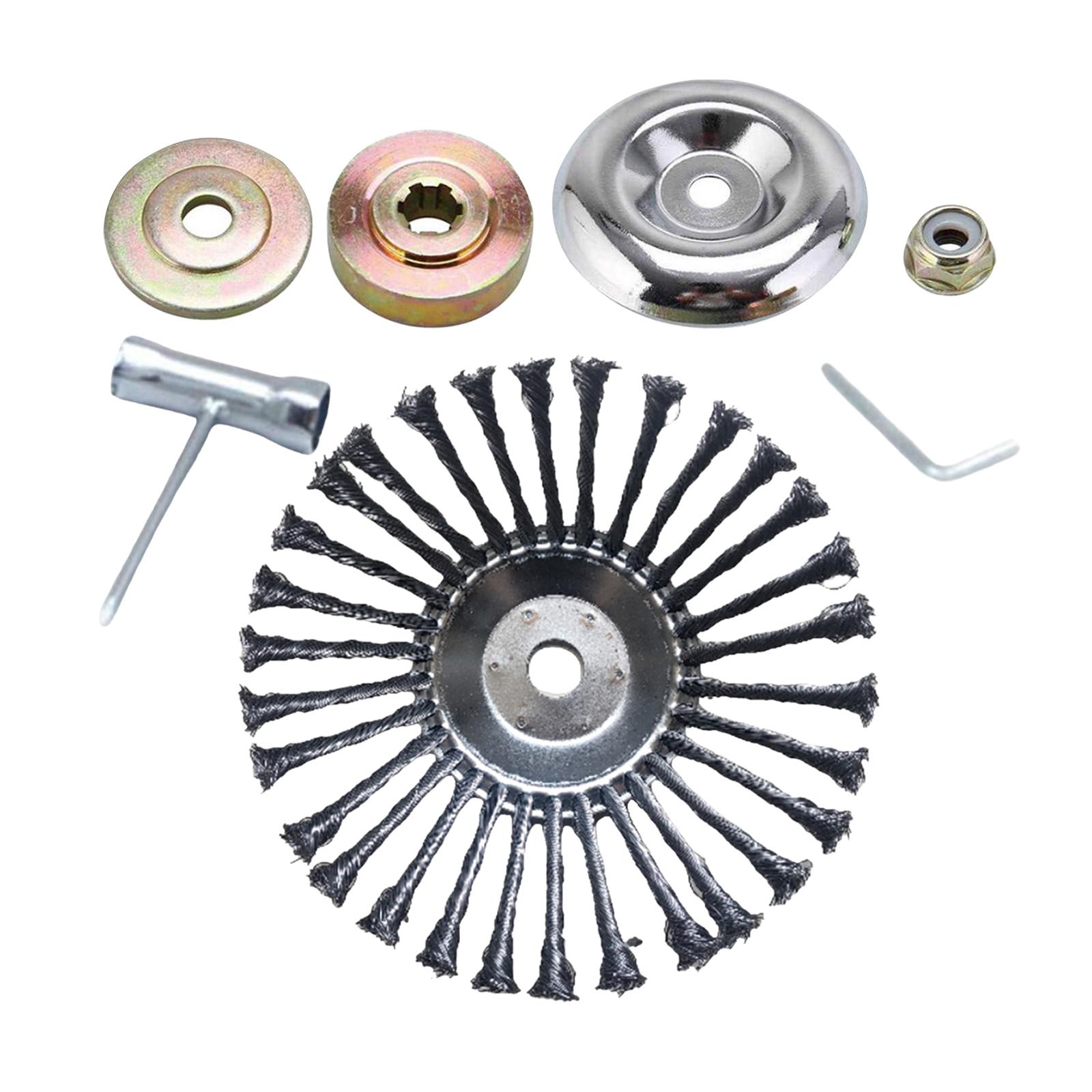 Magideal - Cepillo Giratorio De Alambre De Acero, Rueda De Desyerbado De 10'', Herramientas Eléctricas De Jardín Para Desempolvar, Cabezal De Corte De Cepillo De 6 Piezas