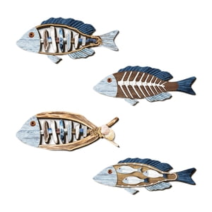 Bothyi - 4X Decoración De Pared Náutica Con Forma De Pez Para Colgar En La Entrada Del Hogar O La Oficina