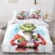 thumbnail image 2 of Juego de funda nórdica con estampado 3D de monstruo de pelo verde, de microfibra suave, para adultos, adolescentes y niños, 3 piezas con fundas de almohada con cremallera, ideal para Navidad, 2 of 3