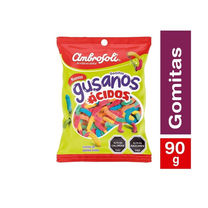 Gomitas Gusanos Acidos 90 g Ambrosoli