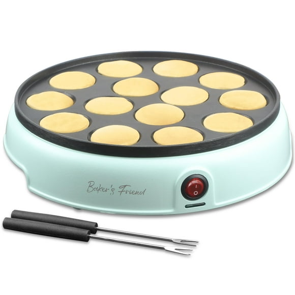 Sartén eléctrica para hacer panqueques Baker's Friend con forma de mini tortitas