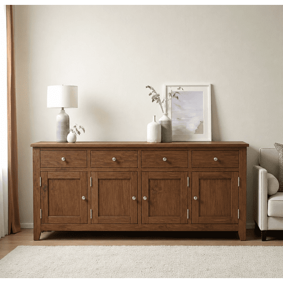 Aparador Buffet XL de Madera "Grand Storage" - Café - 150x40x80 cm