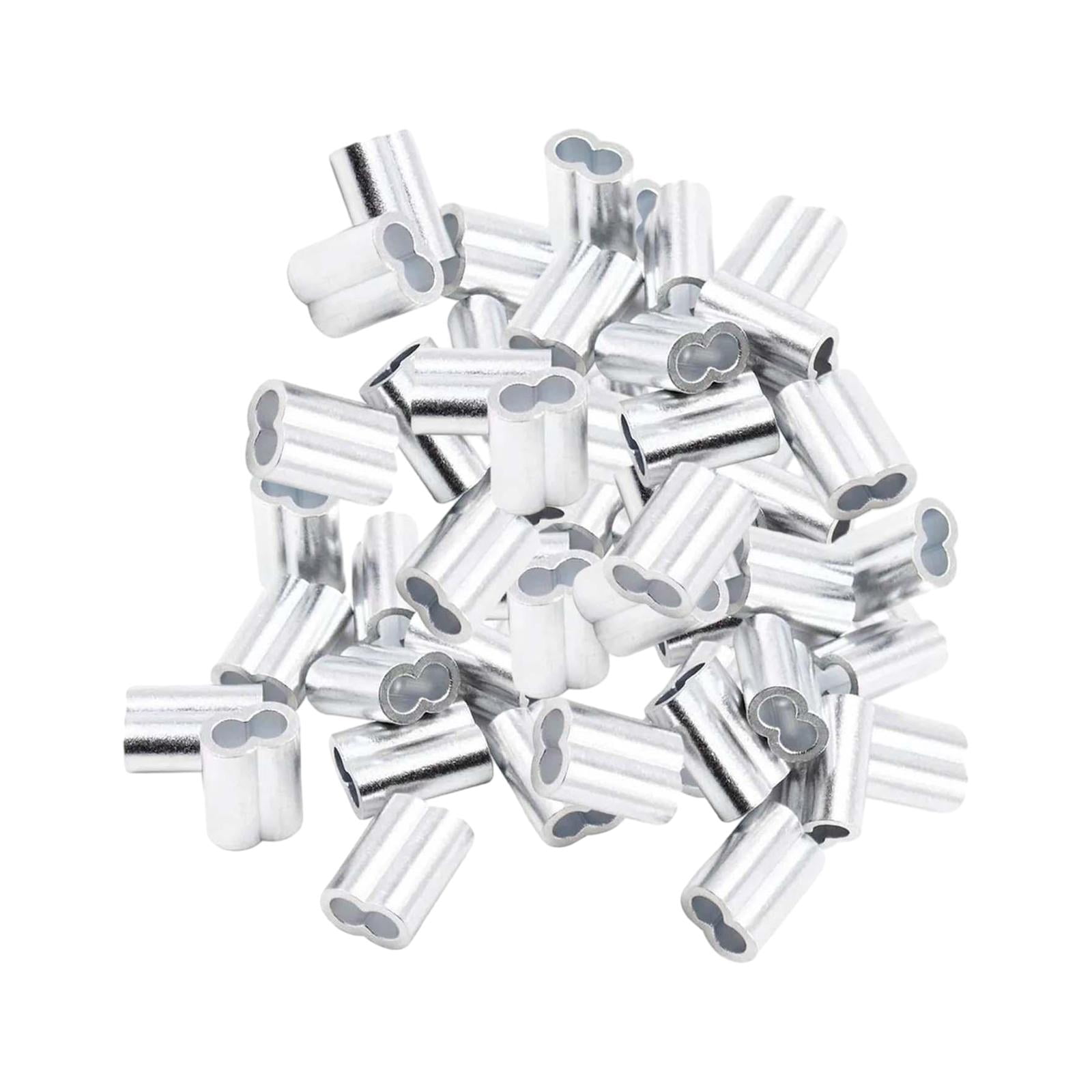 Magideal - 100x Fundas De Aluminio Para Cuerda De Alambre, Fundas De Doble Manga Para Cuerdas De Alambre Y Líneas De Cables, Fundas Para Cables De Cuerda De Alam M4