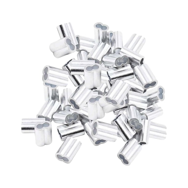 100x fundas de aluminio para cuerda de alambre, fundas de doble manga para cuerdas de alambre y líneas de cables, fundas para cables de cuerda de alam M4