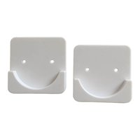 Magideal - Soporte Para Barra De Cortina De Ducha, Soporte De Tensión Para Montaje En Pared, Soporte Para Colgador De Poste, Ganchos De Fijación, Soporte De Rie Cuadrado Blanco