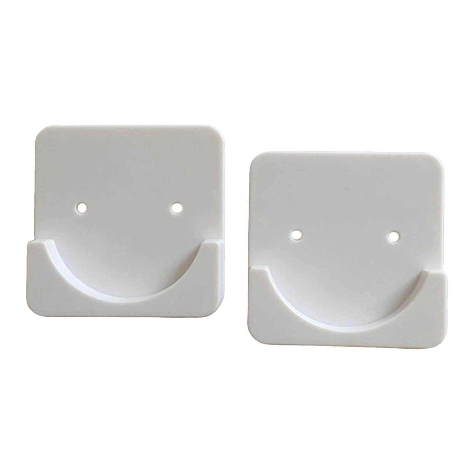 Magideal - Soporte Para Barra De Cortina De Ducha, Soporte De Tensión Para Montaje En Pared, Soporte Para Colgador De Poste, Ganchos De Fijación, Soporte De Rie Cuadrado Blanco