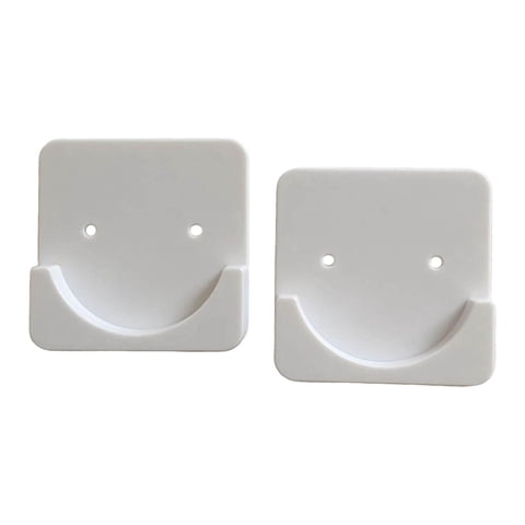 Magideal - Soporte Para Barra De Cortina De Ducha, Soporte De Tensión Para Montaje En Pared, Soporte Para Colgador De Poste, Ganchos De Fijación, Soporte De Rie Cuadrado Blanco