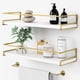 thumbnail image 1 of Forbena White Floating Shelves for Bathroom Organizer Over Toilet, Bathroom Shelves Wall Mounted with Towel Rack, Small Corner Wall Shelf for Bedroom Decor Kitchen Storage (White-Grey Set of 2), 1 of 3