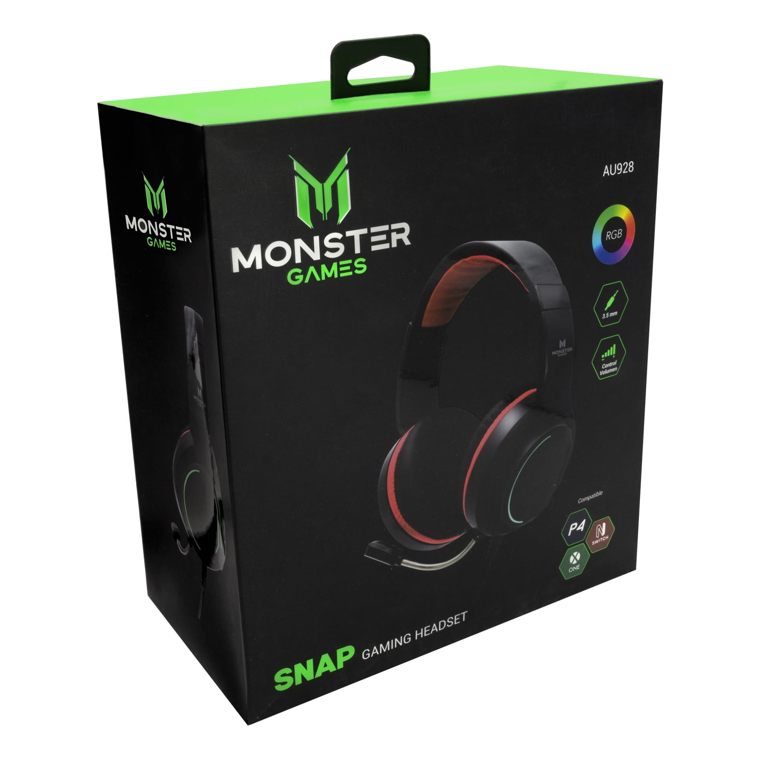 Monster Games - Au928 Headset Gamer Monster Snap Open Box