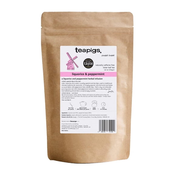 Té suelto teapigs Regaliz y Menta 250 g sin cafeína