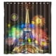 thumbnail image 1 of Cortina de ducha con diseño de la Torre Eiffel de París, con ganchos, tamaño 66 x 72 pulgadas, 1 of 3