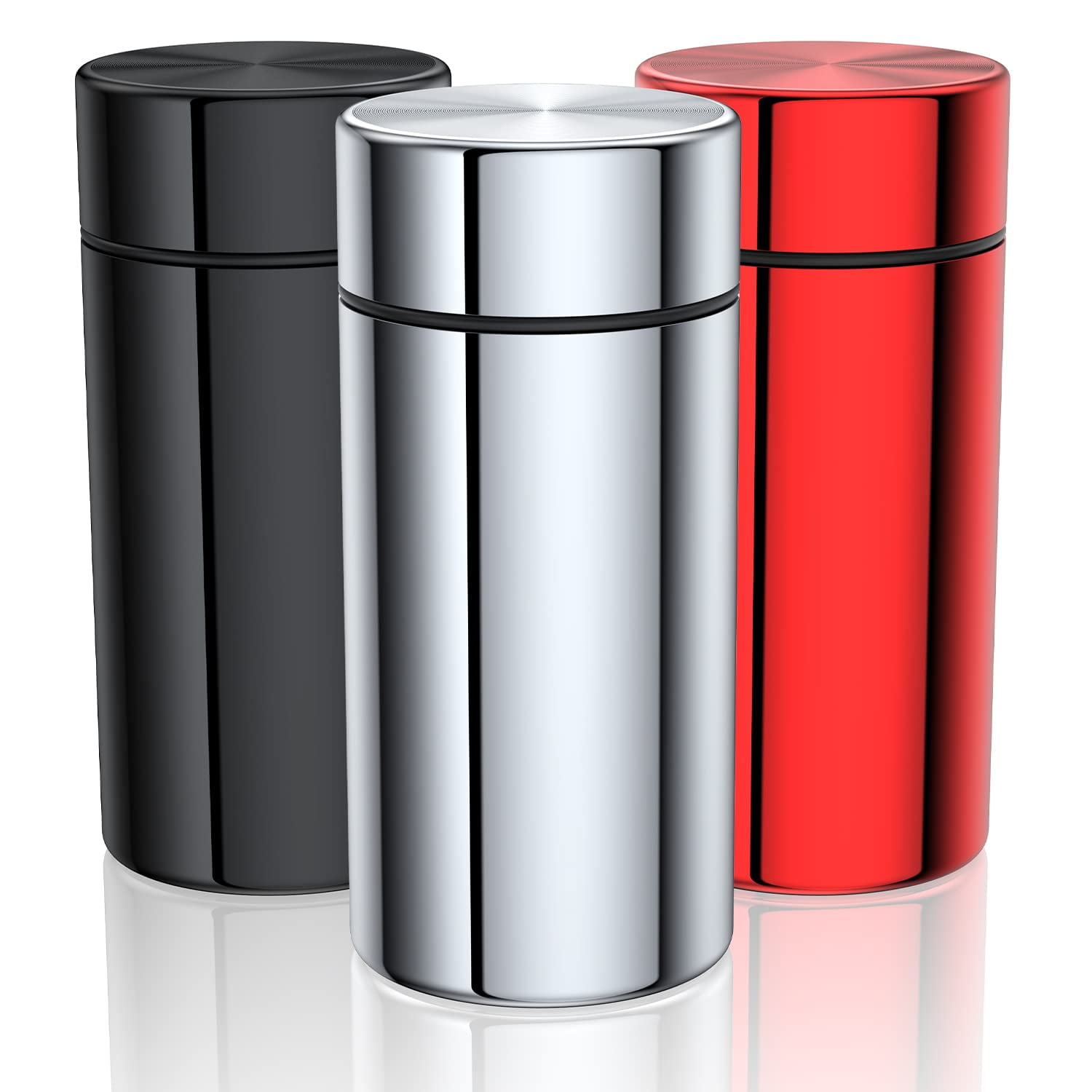 Tarro De Almacenamiento Tecqach Portátil De Aluminio, Paquete De 3 Unidades, Hermético