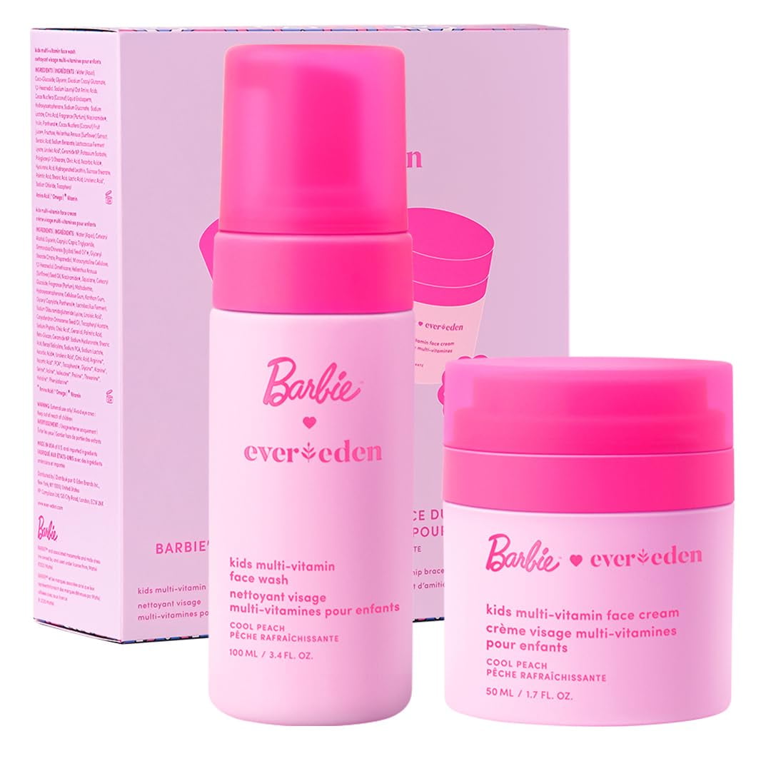 Set De Limpiador Facial Y Crema Multivitamínicos Para Niños Evereden Barbie