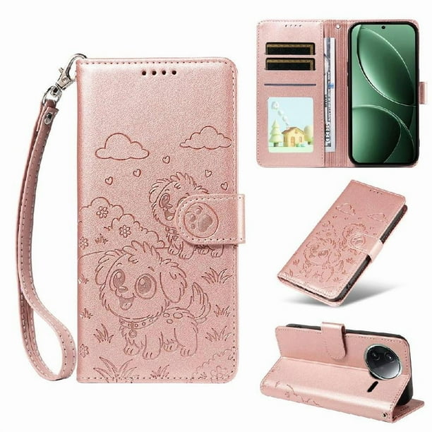 Funda Billetera FOXDOCK Compatible con Xiaomi POCO F7 Pro, Diseño Perrito Tierno, Ranuras para Tarjetas y Soporte Plegable