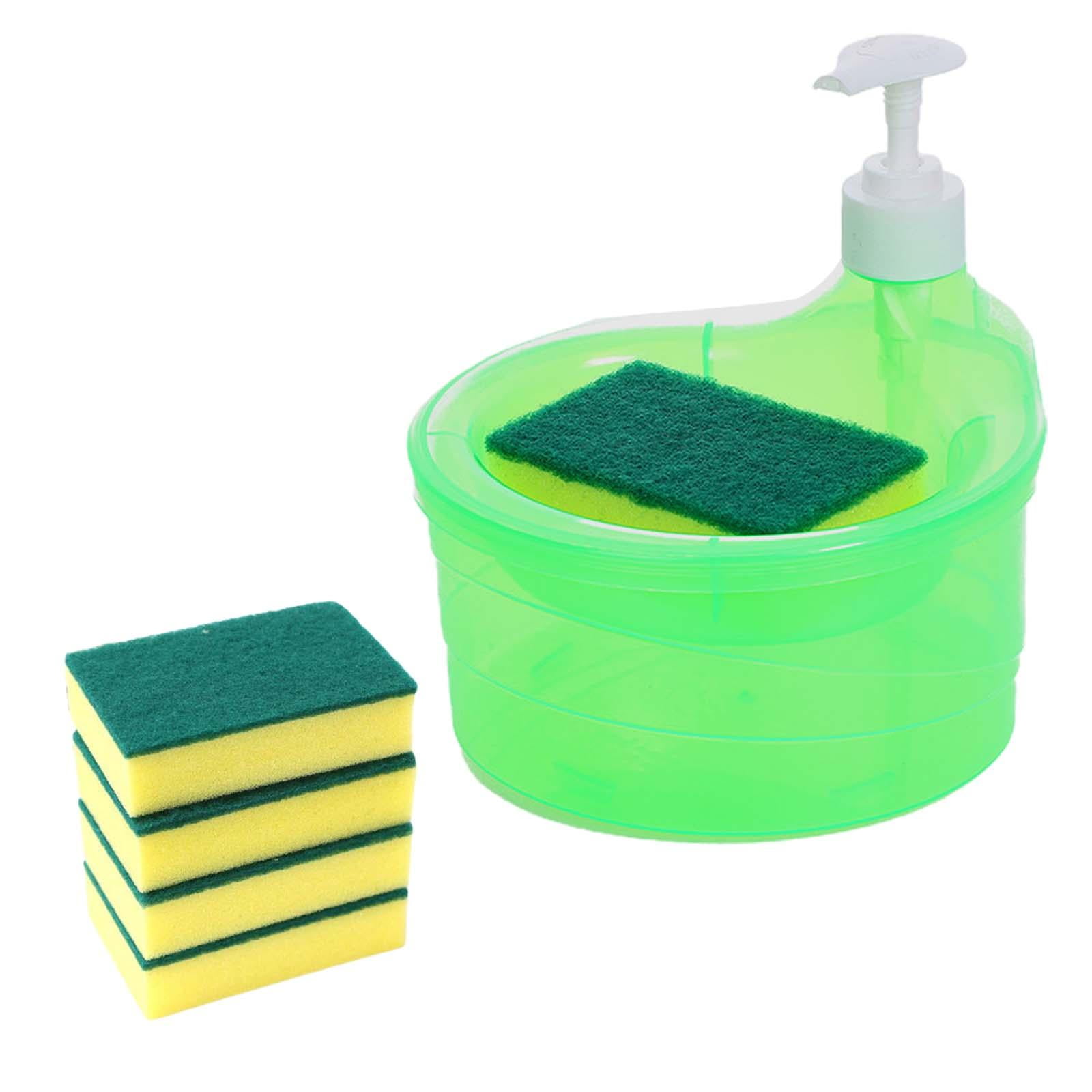 Bothyi - Dispensador De Jabón Y Soporte Para Fregador, 5 Esponjas, Fregadero, Lavavajillas, Dispensador De Jabón, Verde