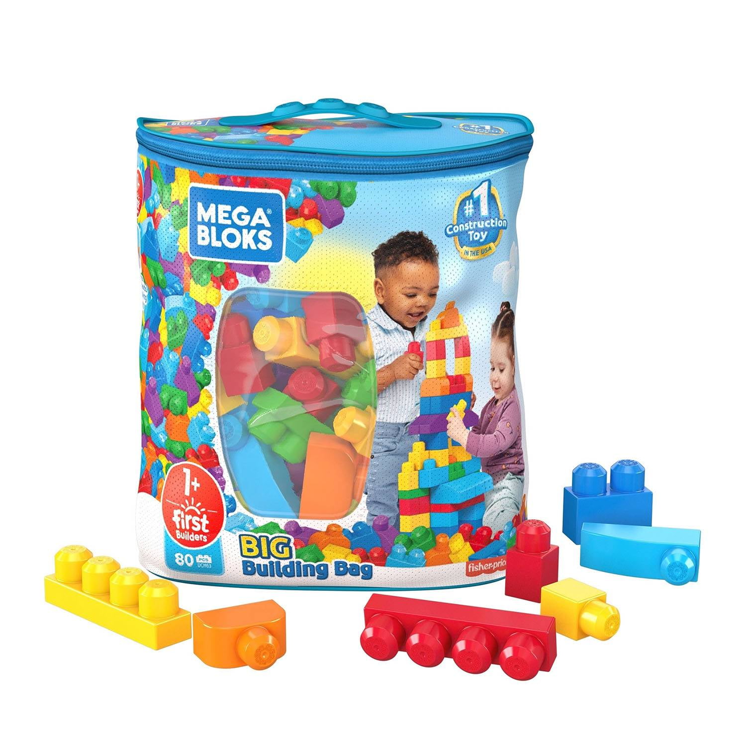 Mega Bloks - Juguete Gran Bolsa Clásica Para Construir (80 Piezas)