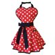 thumbnail image 1 of Delantales De Moda Vestido De Algodón Delantal De Puntilla De Encaje Hogar Cocina Rojo Con Cinturón Negro, 1 of 5