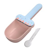 Ioensy - Cuchara Para Comida Para Gatos, Alimentador De Alimentos, Mango Largo Multiusos Con Clip, Cuchara Para Comida, Azul Y Rosa