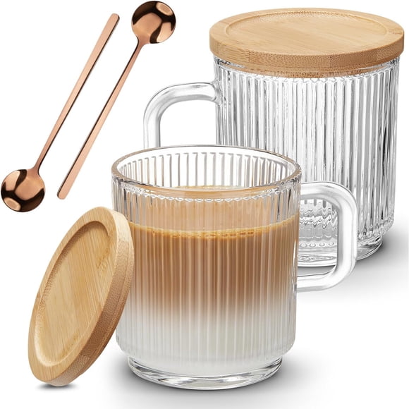 Tazas de Café de Vidrio Mfacoy 12 oz (355 ml)