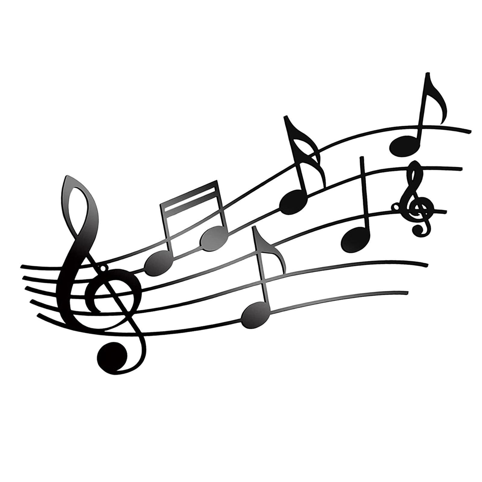 Bothyi - Adorno Colgante De Pared Con Nota Musical, Regalo Artístico De Pared Para Amantes De La Música, Adorno De Hierro De 400Mm X 210Mm