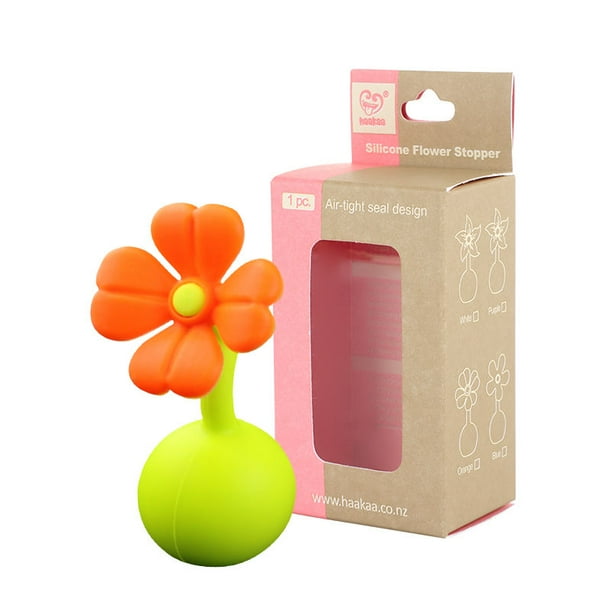 Accesorio Tapón flor de silicona para recolector Naranjo