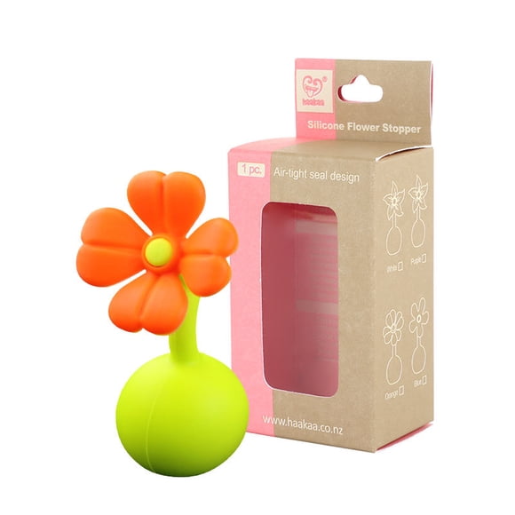 Accesorio Tapón flor de silicona para recolector Naranjo
