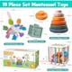 thumbnail image 2 of Set Montessori Juguetes Beba 4 en 1 Bloques Apilables Mordedor, 2 of 3