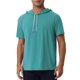 thumbnail image 1 of INSPIRE CHIC Sudadera con Capucha para Hombre Camiseta de Manga Corta Deportiva Pulóver con Cordón Capucha Tallas L Verde Oscuro, 1 of 5
