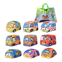 Magideal - Coches De Juguete Blandos Coches De Juguete Divertidos Aprendizaje Preescolar Con Bolsa Juego De Juguetes Suaves Para Bebés Para Niños Pequeños Recién