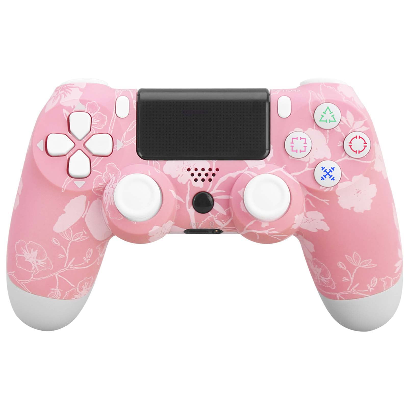 Genérico - Mando Inalámbrico Para Ps4, Mando A Distancia Compatible Con P-4/p-4 Slim/p-4 Pro, Con Doble Vibración Y Control De Movimiento Giroscópico De 6 Ejes (rosa Cereza En Flor)
