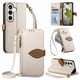 thumbnail image 1 of Funda tipo cartera FOXDOCK para Samsung Galaxy S26 con ranuras para tarjetas, soporte y cremallera - Pulsera larga Blanco, 1 of 5