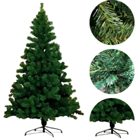 Geneerico - Árbol De Navidad Verde De 210 Cm Con Patas De Metal De Lujo De 1000 Ramas