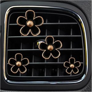 Veat00L - Cuatro Clips De Ventilación Decorativos Para Salidas De Aire De Automóviles, Diseño De Apariencia De Flores, Dirección De Conversión De 90 °, Ambientador De Automóviles Para Mujeres Y Niñas