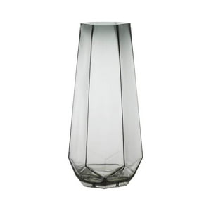 Fliperex - Florero Decorativo Geometrico Hexagonal De Vidrio Oscuro M Negro