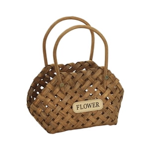 Magideal - Cesta De Flores Tejidas Cesta De Regalo Rústica Con Asas Para Organización De Despensa , Café Café