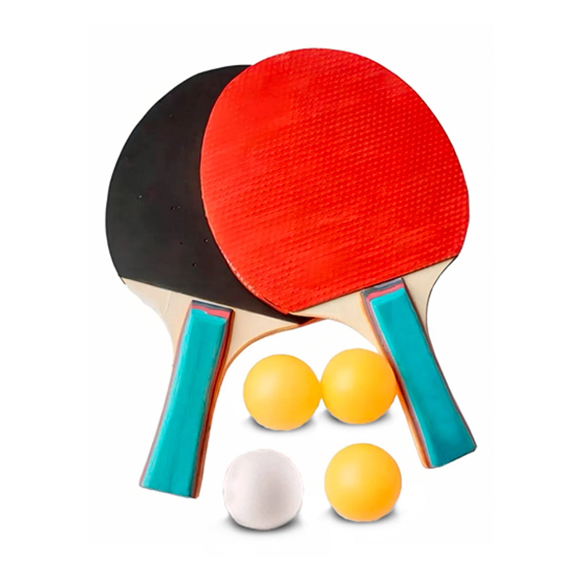 Genérico - Pack 5x Set De 2 Paletas De Ping Pong + 4 Pelotas Basic-middle - Sr2505