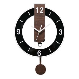 Magideal - Reloj De Pared Con Péndulo Acrílico, Fácil De Leer, Decorativo, Moderno, Silencioso, Para Colgar En La Cocina, Dormitorio, Regalo Para Sala De Estar. Negro