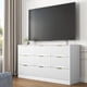 thumbnail image 1 of White 9 Drawer Dresser, 63" Large Deep Chest of Drawers, Wooden Dresser Storage Cabinet with 9 Drawers for Bedroom, Long Dressers for Living Room, Hallway, Drawer panel with wavy patterns, 1 of 3