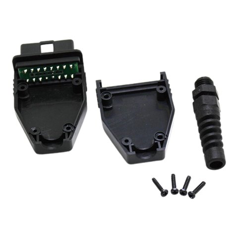 Ioensy - Adaptador Obd2 Macho De 16 Pines, Conector Obd2 De 16 Pines, Repuestos Profesionales.