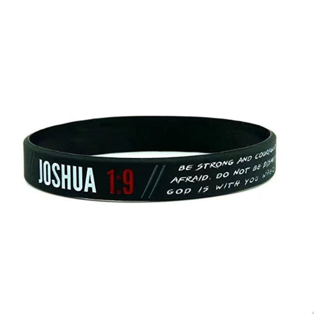 1pc Scripture Bracelet - John 3:16, Romans 12:2, Joshua 1:9 - Inspirational Wristband for Men and Women