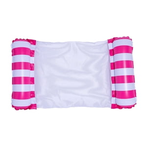 Ioensy - Hamaca Inflable Flotante Para Piscina, Accesorios Para Piscina De Vacaciones, Rayas Rojas