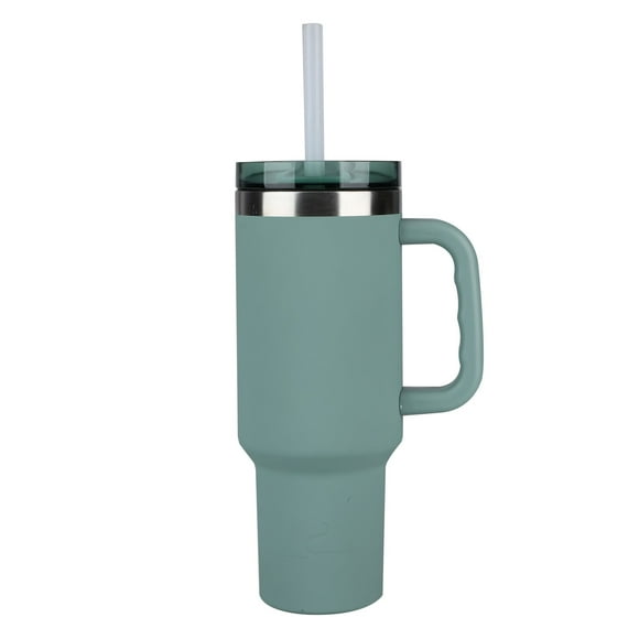 Vaso Con Asa Verde De Acero Inoxidable