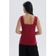 thumbnail image 3 of Polera Mujer Escote Cuadrado Rojo Oscuro, 3 of 4