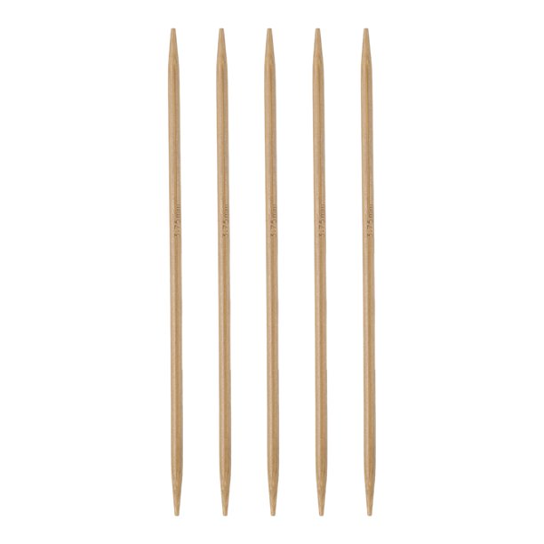 Uxcell 5Pcs Agujas de Tejer de Bambú de Doble Punta Tamaño US 5 Carbonizadas 6 pulgadas Rectas para Manualidades Creativas DIY