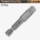 thumbnail image 3 of Uxcell 5 piezas Punta de Destornillador de Cabeza Torx T50 Vástago Hexagonal 1/4" 2" (50mm) Largo Magnético Sin Agujero Punta Estrella de 6 Puntos, 3 of 7